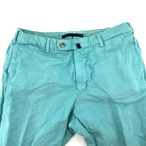 INCOTEX Chinolino Mens 34x32 Teal Blue Standard Fit Slowear Dress Pants Trousers